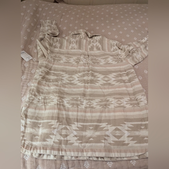 Sonoma 3/4 zip pull over flannel Aztec print large - Picture 10 of 11